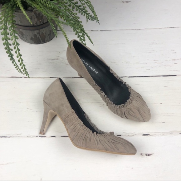 Jeffrey Campbell Shoes - Jeffrey Campbell Taupe Suede Round Toe Pump 7.5